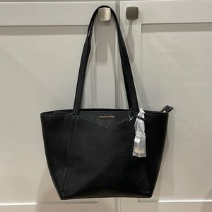 Michael Kors Whitney Tote; Color: Black pebbled leather